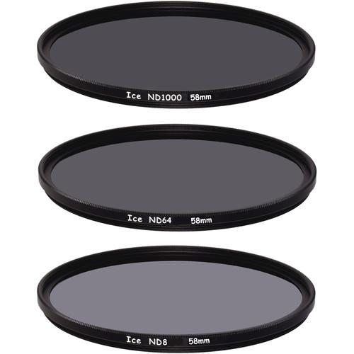 Ice 58mm ND8, ND64, and ND1000 Solid Neutral Density Filter Kit