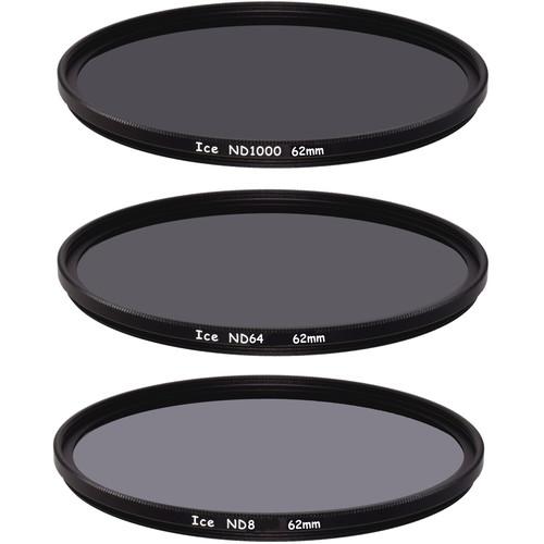 Ice 62mm ND8, ND64, and ND1000 Solid Neutral Density Filter Kit