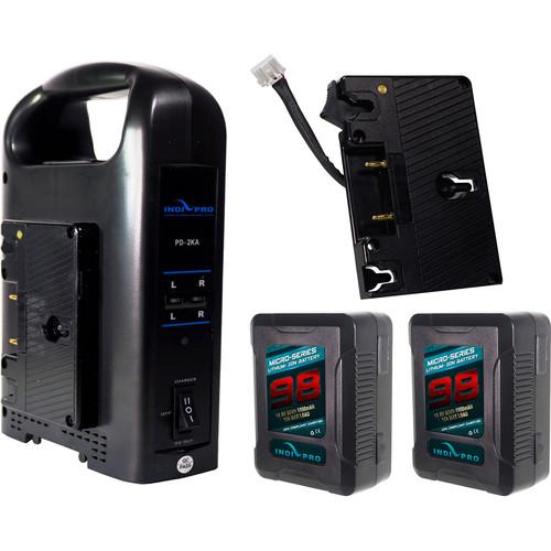 IndiPRO Tools 2 x Micro-Series Gold Mount 98Wh Battery Kit for BMD URSA
