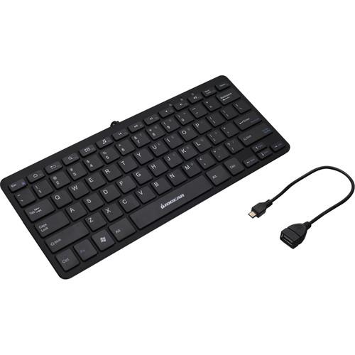 IOGEAR Portable Wired USB Keyboard for Tablets with OTG Adapter