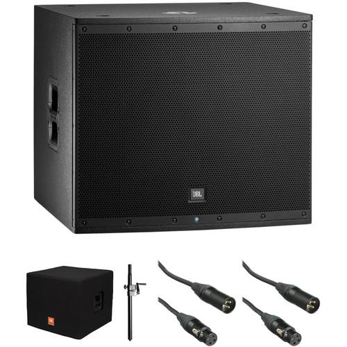 JBL EON618S Powered Subwoofer Kit with Cover, Pole and Cables