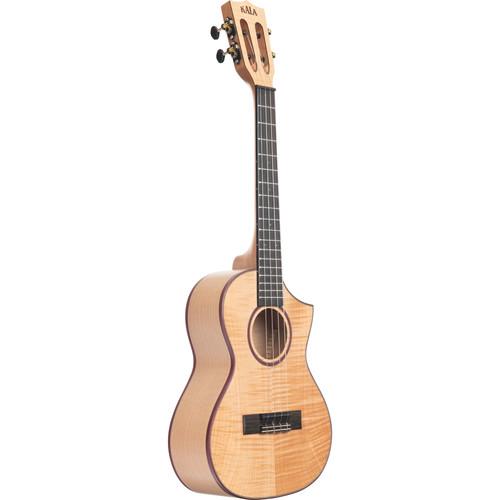 KALA Satin All Solid Flame Maple Cutaway Tenor Ukulele
