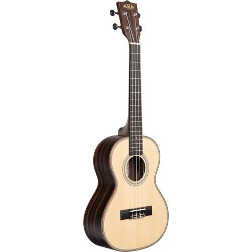 KALA Satin Solid Spruce Striped Ebony Tenor Ukulele