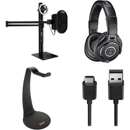 Marantz Professional Turret Broadcaster Video-Streaming System Kit with Audio-Technica ATH-M40x Headphones