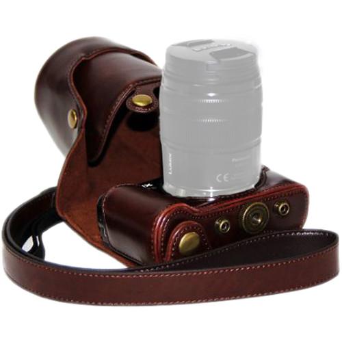 MegaGear Ever Ready Leather Camera Case for Panasonic GF6 with 14-42, 45-150mm Lens