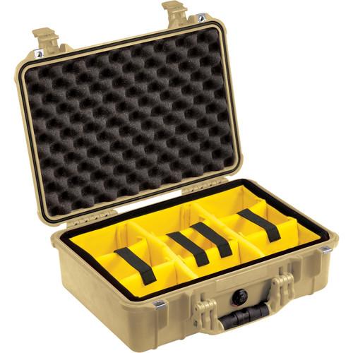 Pelican 1504 Waterproof 1500 Case with Yellow and Black Divider Set