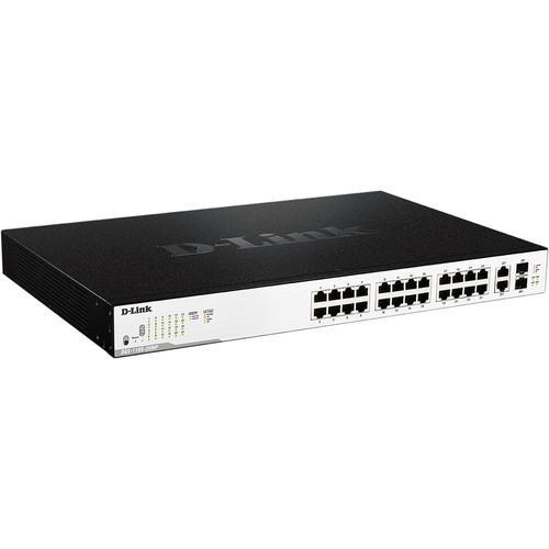 D-Link DGS-1100 Series 26-Port Smart Managed Rackmount PoE Switch with Gigabit RJ45 SFP Combo Ports