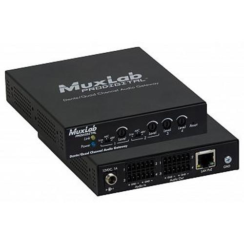 MuxLab Dante Quad Channel Audio PoE Gateway