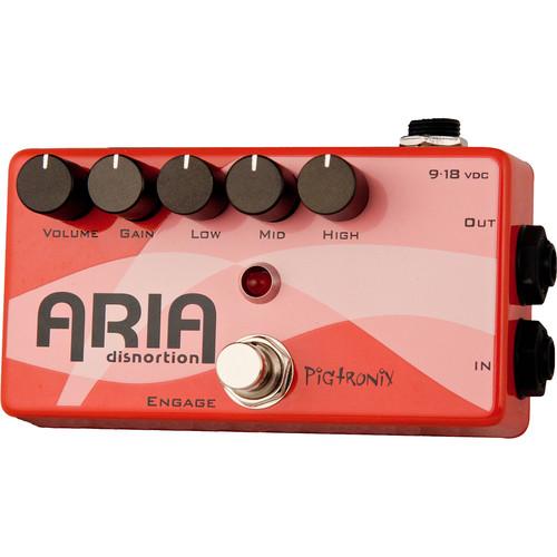 Pigtronix Aria Distortion Pedal with Diode Clipping Circuit and 3-Band Active EQ