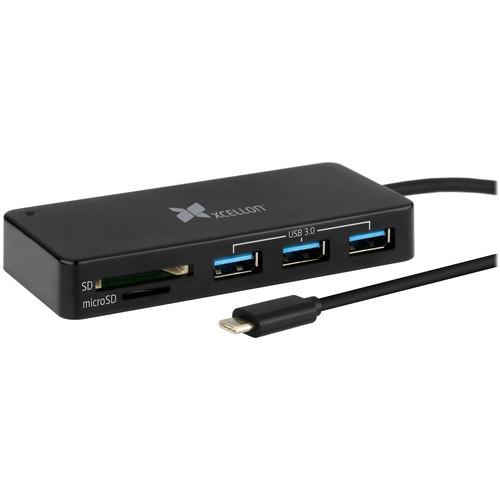 Xcellon 3-Port USB 3.0 Type-C Hub and SD Card Reader