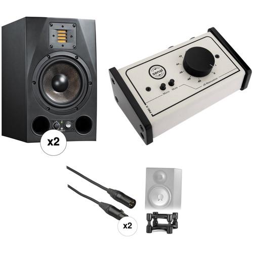 Adam Professional Audio A7X 7" Studio Monitors, Isolators, and Monitor Controller Kit
