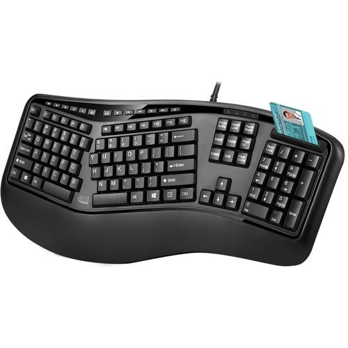 Adesso Multimedia Ergonomic Keyboard with Built-In