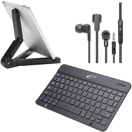 Califone BT Smartphone Tablet Pack with KB4 Bluetooth Keyboard E3T EarBud Tablet Stand School-use Warranty