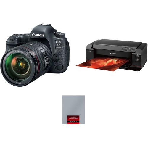Canon EOS 6D Mark II with 24-105mm Lens and Inkjet Printer Kit