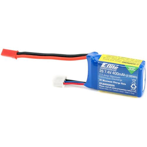 E-flite 400mAh 2S 7.4V 30C LiPo JST Battery