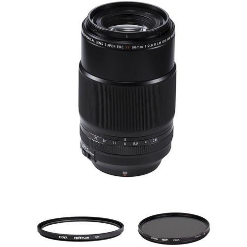 FUJIFILM XF 80mm f 2.8 R LM OIS WR Macro Lens with UV and Circular Polarizer Filters