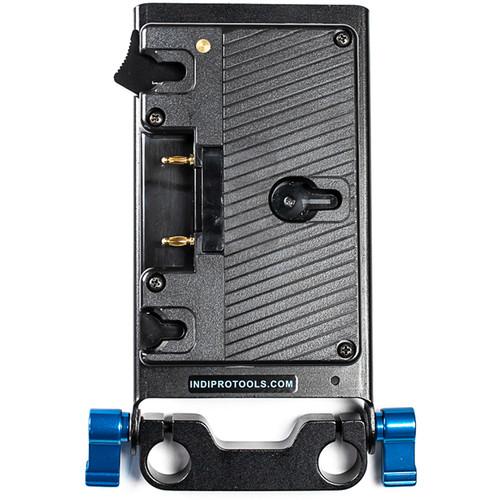 IndiPRO Tools Gold Mount Battery Adapter Plate with D-Tap Output and 15mm Rod System