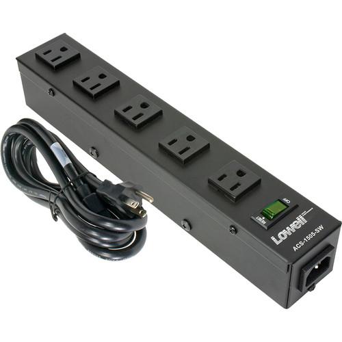 Lowell Manufacturing Compact Power Strip-15A, 5 Outlets, 6