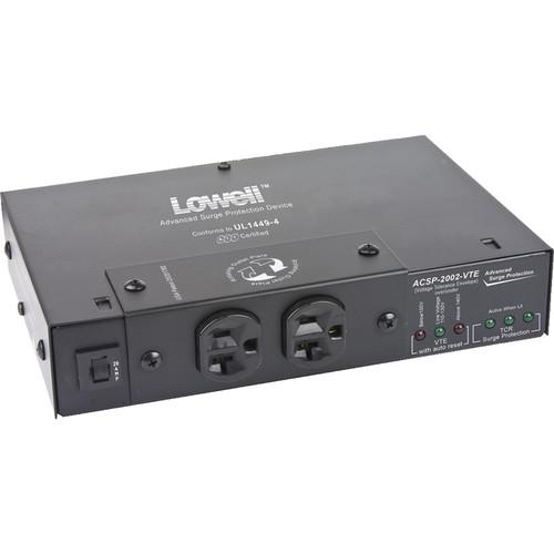 Lowell Manufacturing Compact Surge Suppressor-20A, 2 Outlets, Over Under Protection, Attached Cord