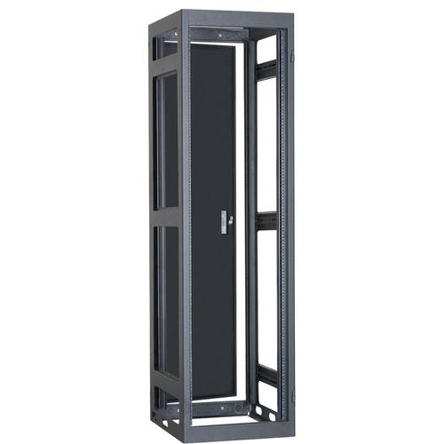 Lowell Manufacturing Rack-Narrow-Gangable-40U, 32"Deep, Rails, Rear Door