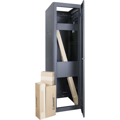Lowell Manufacturing Rack-Narrow-Gangable-44U, 32"Deep, with AV Accessory Bundle