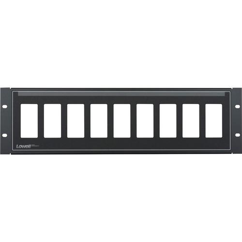 Lowell Manufacturing Rack Panel-Decorator-3U, Mounts 9 Devices, 16GA Flanged Steel
