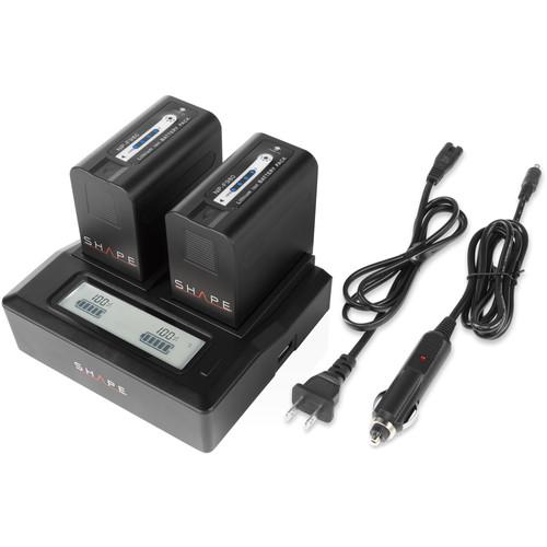 SHAPE NP-F980 Dual Charger with Two 6600mAh Lithium-Ion Batteries
