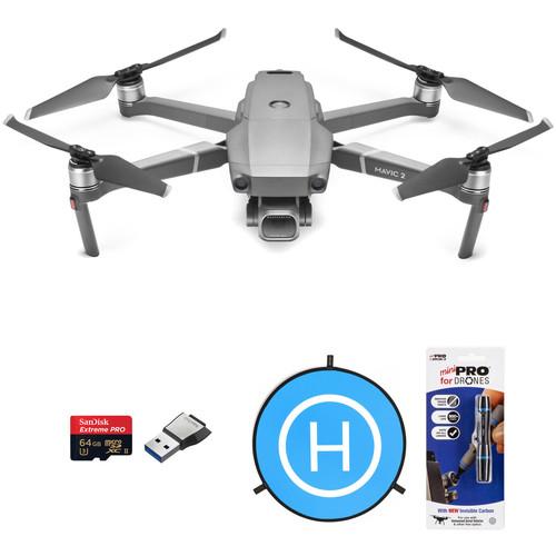 DJI Mavic 2 Pro with 64GB microSD Card, Landing Pad & Cleaner Kit
