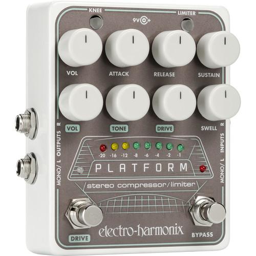 Electro-Harmonix PLATFORM Stereo Compressor Limiter Pedal with Power Supply