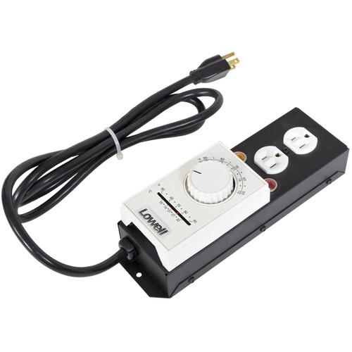Lowell Manufacturing Fan Thermostat Control-2 IEC Outlets, 10-30 Degrees C for Europe Temperature Range, Detachable Cord