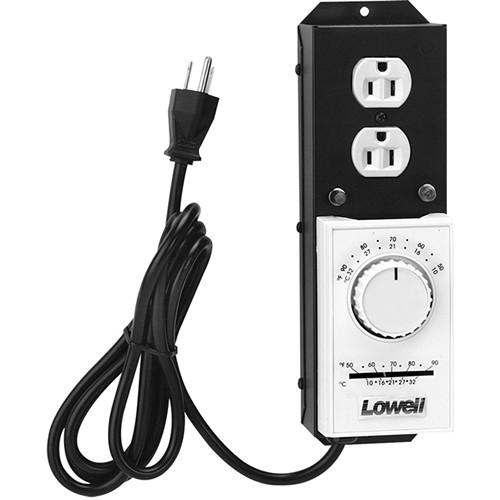Lowell Manufacturing Fan Thermostat Control-Single Duplex, 50-90 Degrees F for US Temperature Range