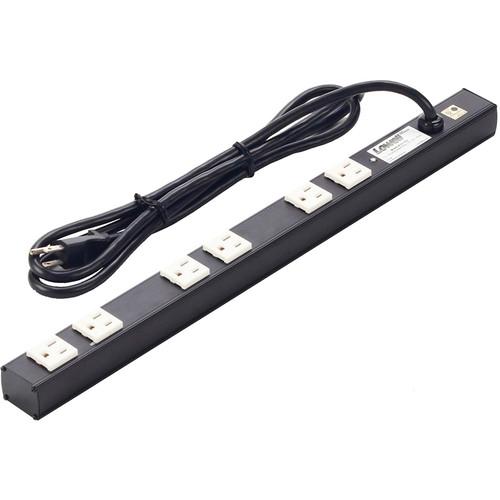 Lowell Manufacturing Power Strip-15A, 6 Outlets, 6