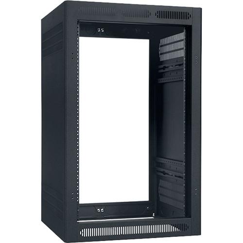 Lowell Manufacturing Rack-Enclosed-18U, 27" Deep, 1-Pair Adustable Rails, Less Rear Door