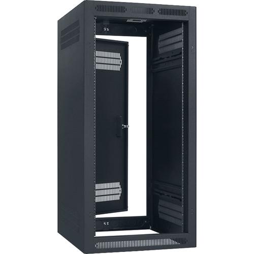 Lowell Manufacturing Rack-Enclosed-24U, 32" Deep, 2-Pair Adustable Rails, Rear Door