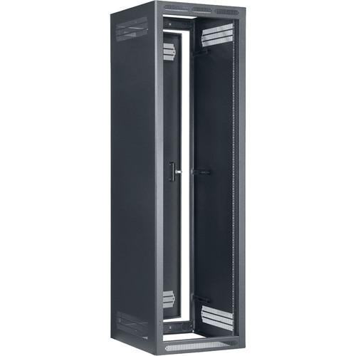 Lowell Manufacturing Rack-Enclosed-40U, 27"Deep 1-Pair Fixed Rails, Rear Door