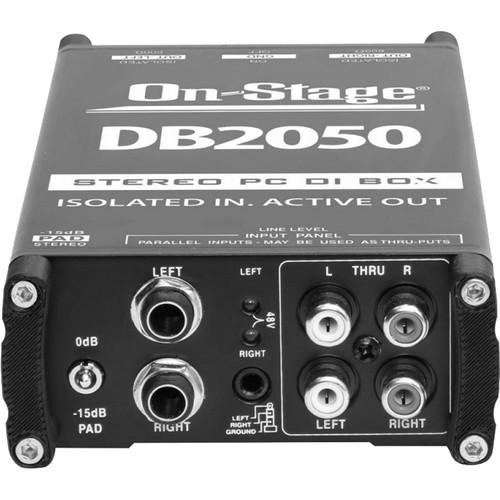 On-Stage DB2050 Active Stereo Multimedia DI Box, On-Stage, DB2050, Active, Stereo, Multimedia, DI, Box