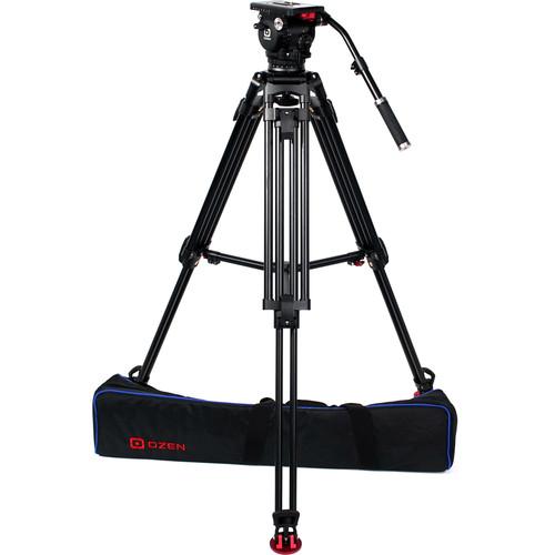 OZEN 100AL2 100mm Aluminum Tripod & Agile 15 Fluid Head System