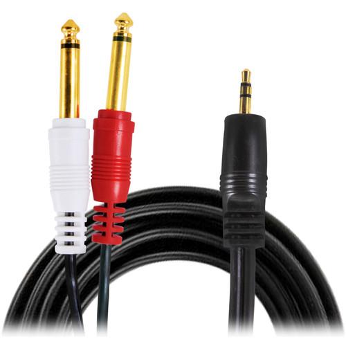 Pyle Pro 12 Gauge 3.5mm 6 Ft Male Stereo to Dual 1 4