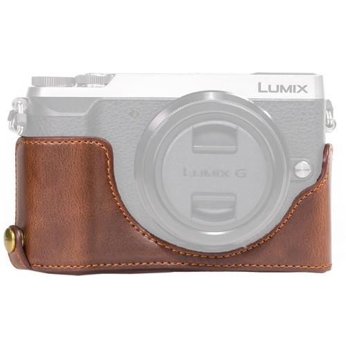 MegaGear Ever Ready Leather Half-Bottom Camera Case for Panasonic LUMIX GX85