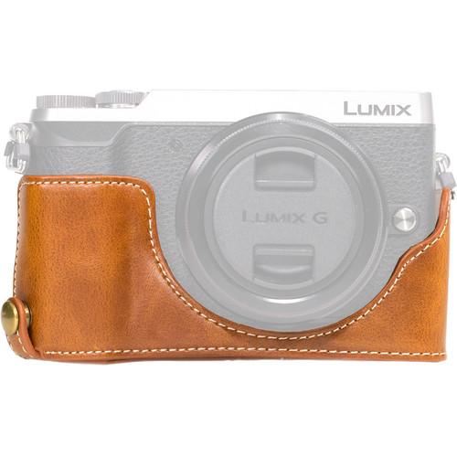 MegaGear Ever Ready Leather Half-Bottom Camera Case for Panasonic LUMIX GX85