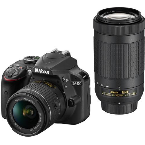 Nikon D3400 DSLR Camera with 18-55mm and 70-300mm Lenses