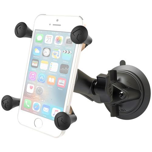RAM MOUNTS Twist Lock Suction Cup Mount with Universal X-Grip Phone Cradle
