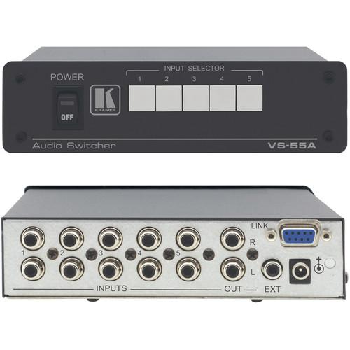 Kramer VS-55A Passive Audio Switcher, 5x1, Stereo Audio