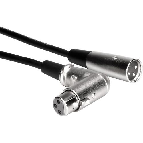 Hosa Technology 3-Pin XLR Male to XLR Angled Female Balanced Interconnect Cable - 3