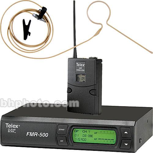 Telex FMR-500 Wireless Headset Microphone System - Includes: FMR-500 Receiver, WT-500 Belt-Pack Transmitter and RE97 Headset Microphone