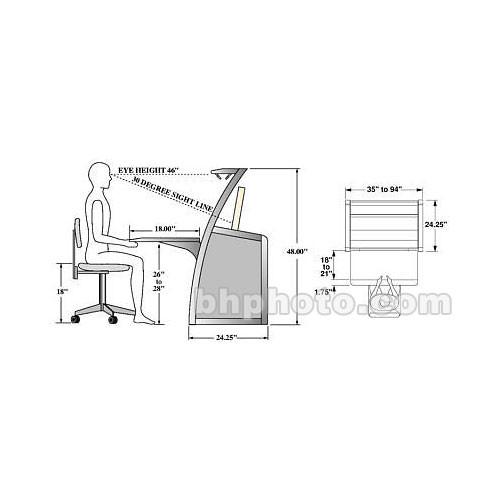 Winsted Prestige Console Series Slim-Line Console Base with Light P5103