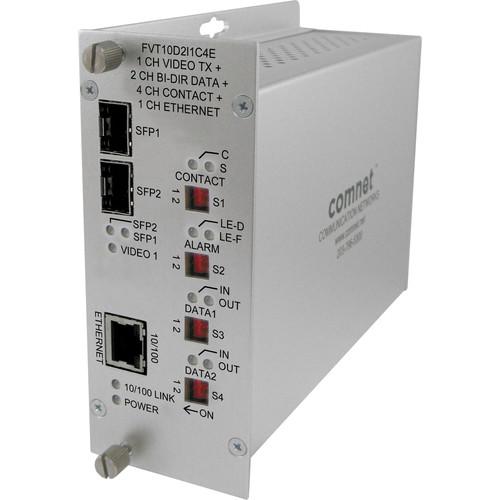 COMNET 10-Bit Digitally Encoded Video & 2 Bi-Directional Data & Aiphone Intercom 100Mbps Transmitter Unit with Dual SPF Ports