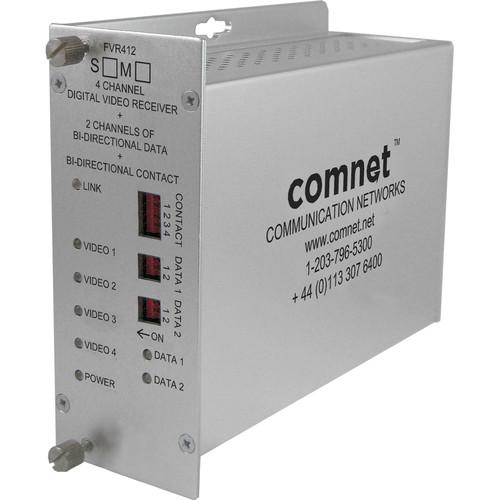 COMNET Single Mode 1550 1310nm 4-Channel Digitally Encoded Video Receiver 2-Channel Bi-directional Data Transceiver