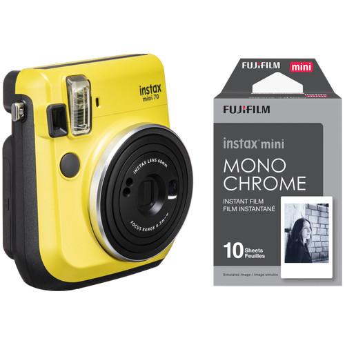 FUJIFILM INSTAX Mini 70 Instant Film Camera with Monochrome Film Kit