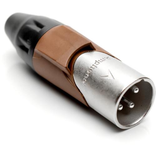 Amphenol AX3M1M 3-Pole Male XLR Connector with Silver Contacts and Satin-Nickel Finish